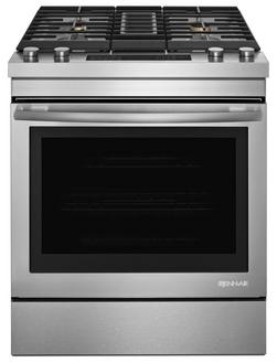 29-7/8 in. 6.4 cu. ft. 46200 BTU 4-Burner Sealed Dual Fuel Slide-In Range in Stainless Steel