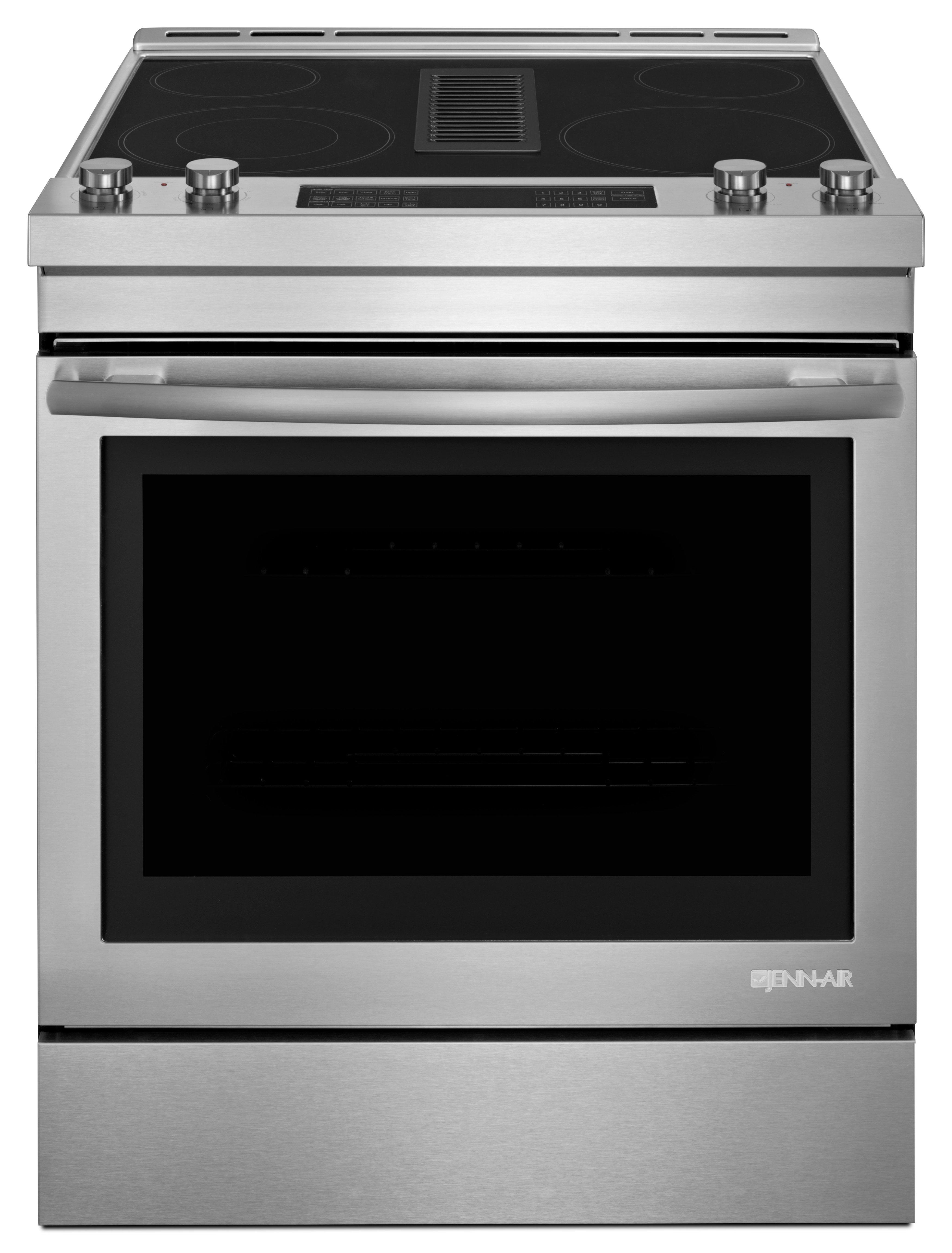 JennAir Stainless Steel 36 x 29-7/8 in. 6.2 cu. ft. 4-Burner Electric Radiant Slide-In Range 