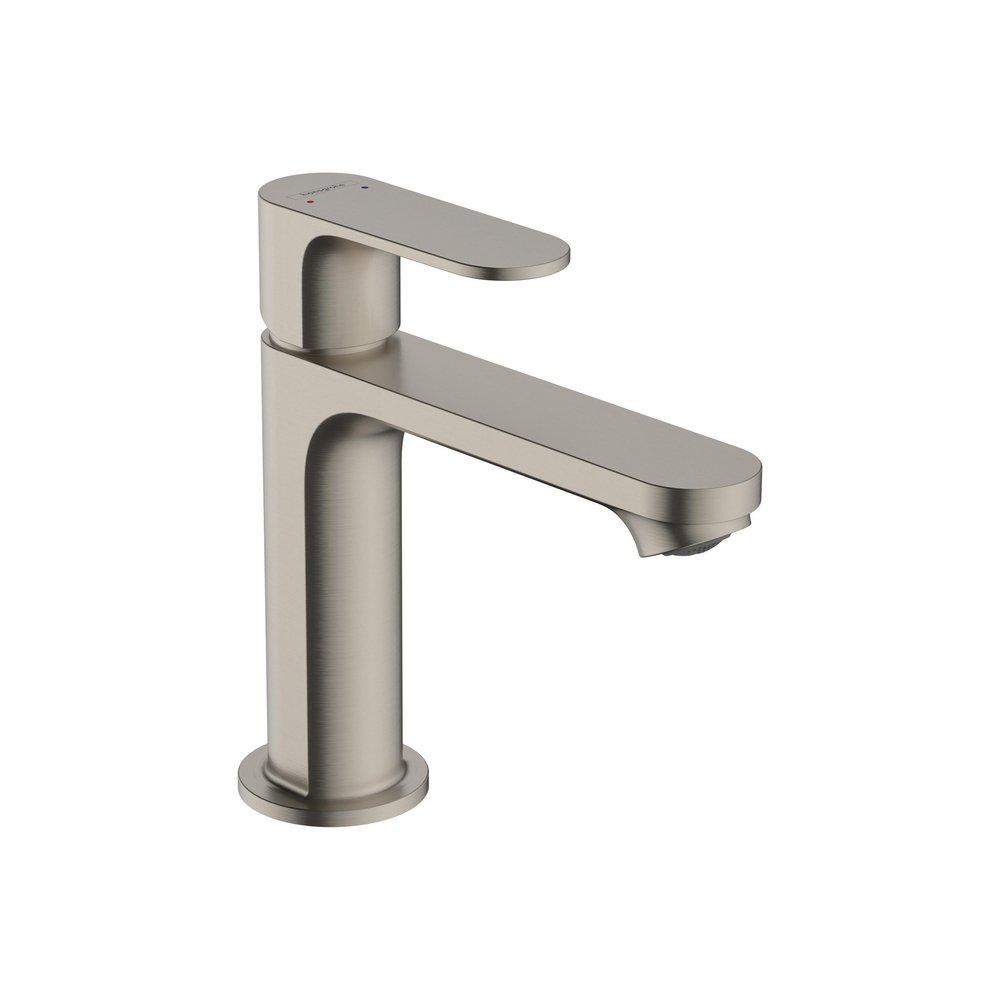Single Handle Monoblock Bathroom Sink Faucet in Brushed Nickel 