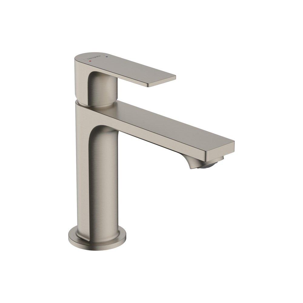 Single Handle Monoblock Bathroom Sink Faucet in Brushed Nickel 