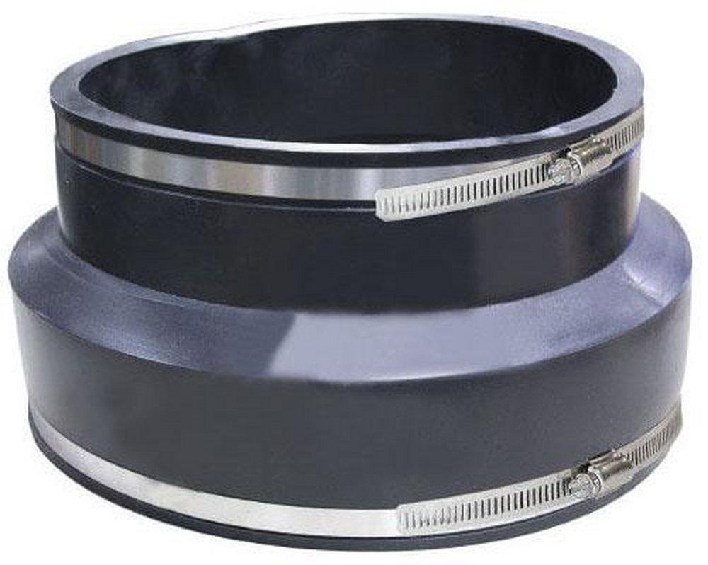 Fernco Clamp Reducing Plastic Coupling with Stainless Steel Band 