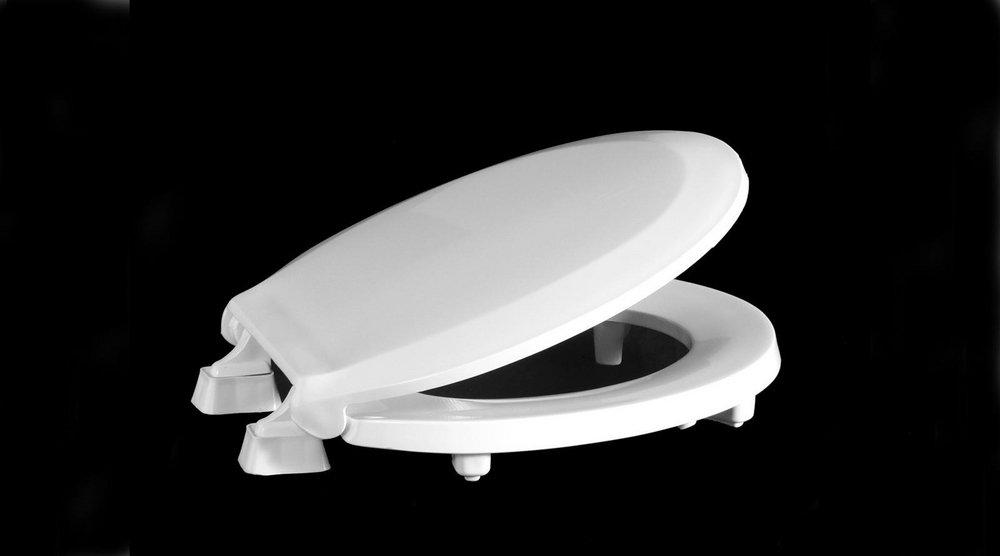 Centoco Manufacturing White Round Front Stop Hole Seat with Cover 