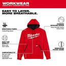 MIDWEIGHT PULLOVER HOODIE - LOGO RED M 