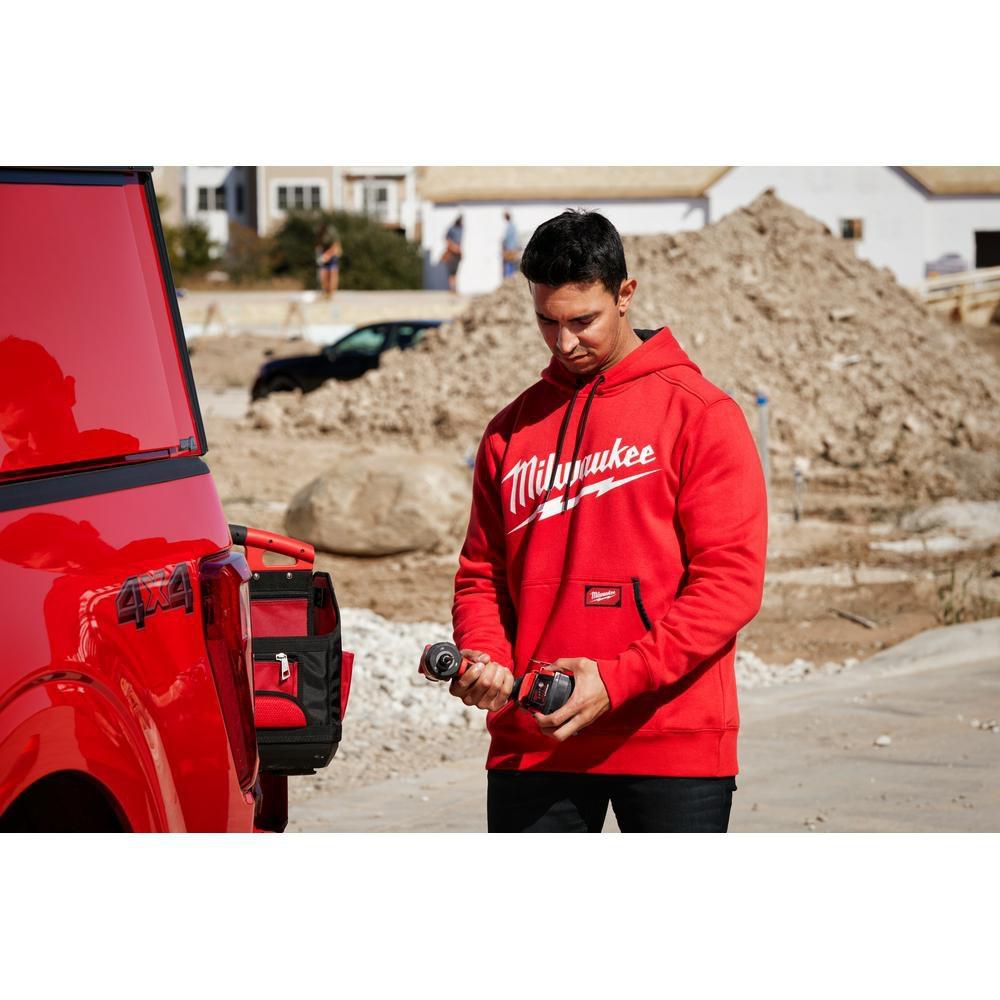 MIDWEIGHT PULLOVER HOODIE - LOGO RED M 