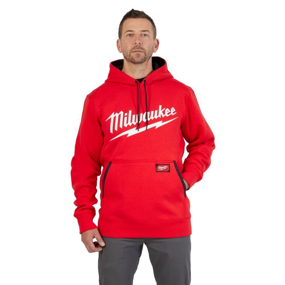 MIDWEIGHT PULLOVER HOODIE - LOGO RED M 
