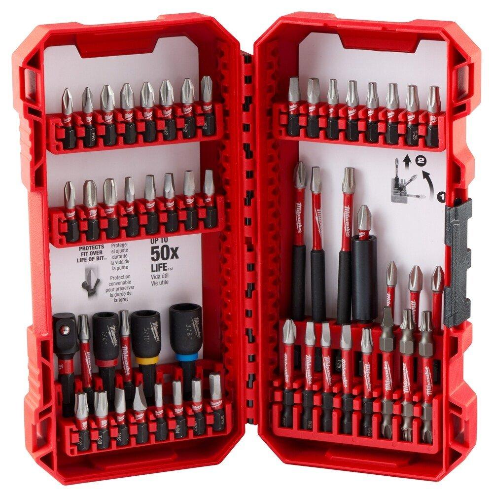 Milwaukee&reg; Red 1 in., 1/8 in., 2 in., 3 in., 3-1/2 in., 3/8 in., 5/16 in., 5/32 in., 9/64 in. Hex Driver 54-Piece Drill Bits & Bit Sets 