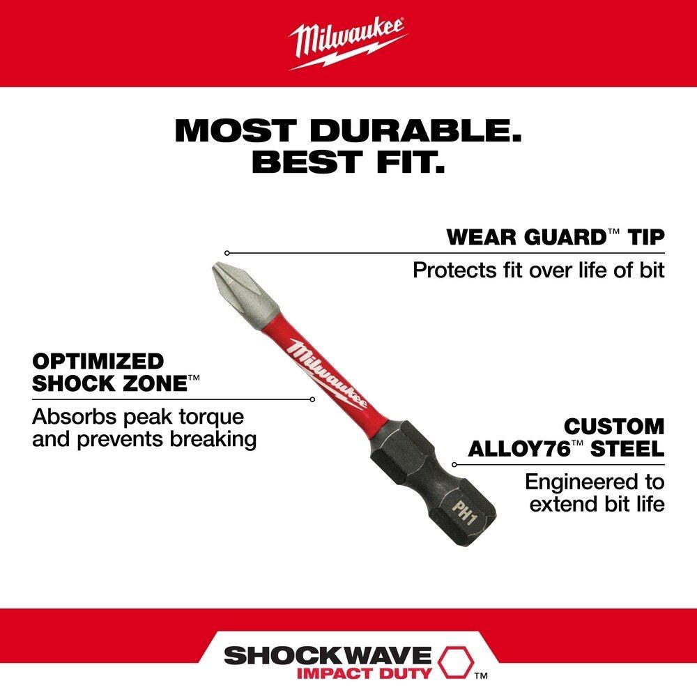 Milwaukee&reg; Red 1 in., 1/8 in., 2 in., 3 in., 3-1/2 in., 3/8 in., 5/16 in., 5/32 in., 9/64 in. Hex Driver 54-Piece Drill Bits & Bit Sets 