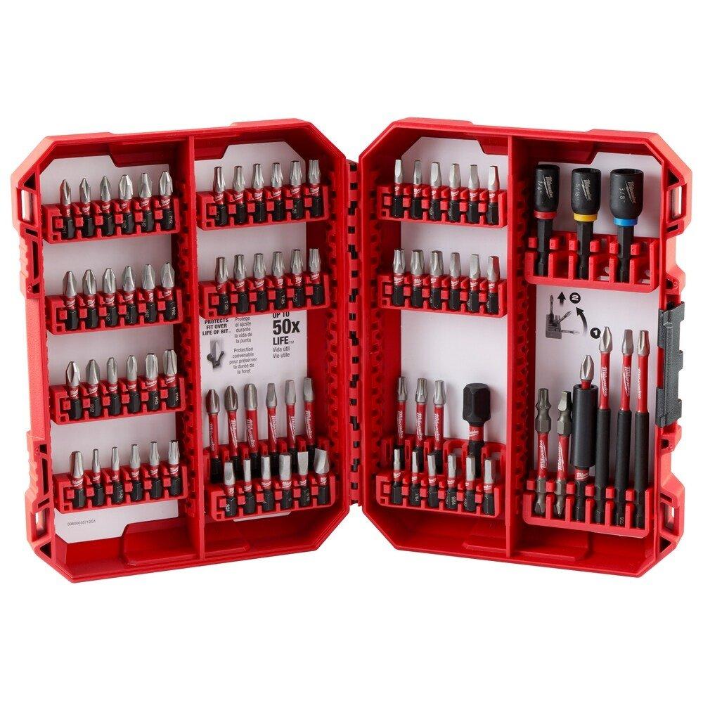 Milwaukee&reg; Red 1 in., 1/4 in., 2 in., 3/16 in., 3/32 in., 5/32in, 7/64 in., 9/64 in. Hex Driver 80-Piece Drill Bits & Bit Sets 