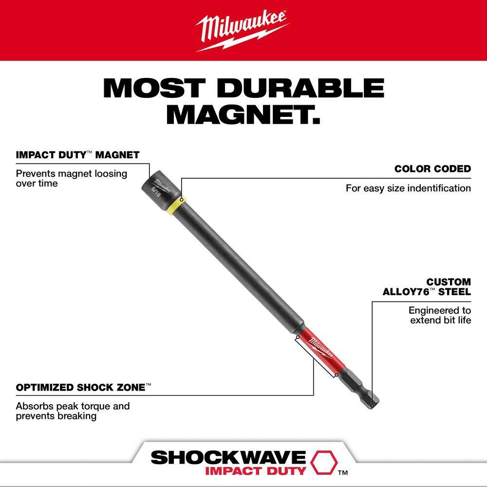 SHOCKWAVE IMPACT DUTY 1/4 X 6 MAGNETIC NUT DRIVER 