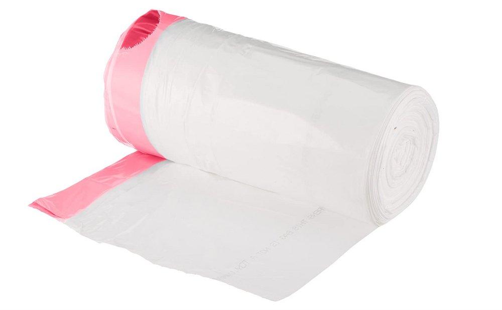 13 gal Drawstring Trash Bag in White (Box of 100) 