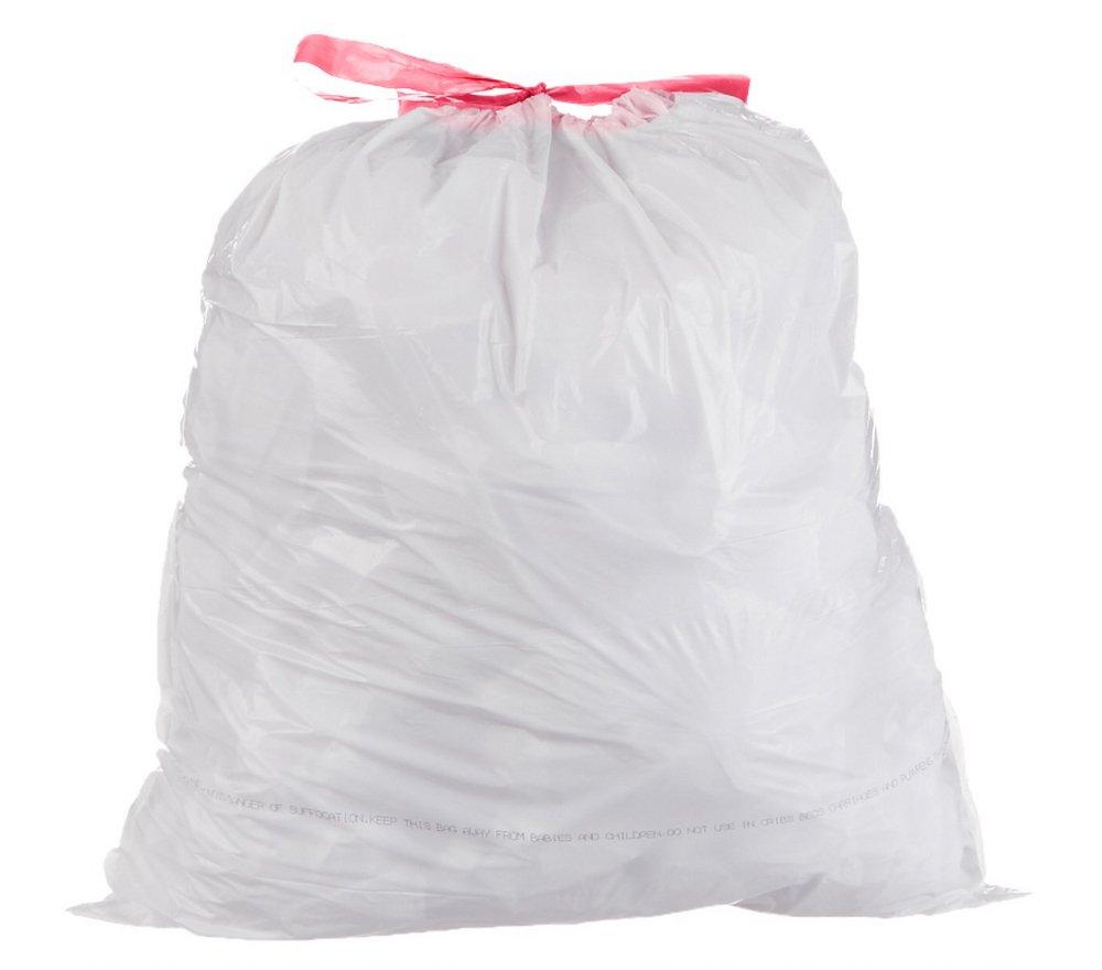13 gal Drawstring Trash Bag in White (Box of 100) 