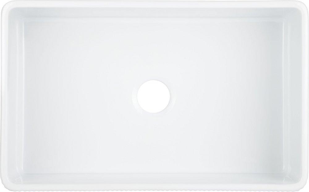 33 in. Farmhouse Fireclay Single Bowl Kitchen Sink in Glossy White 