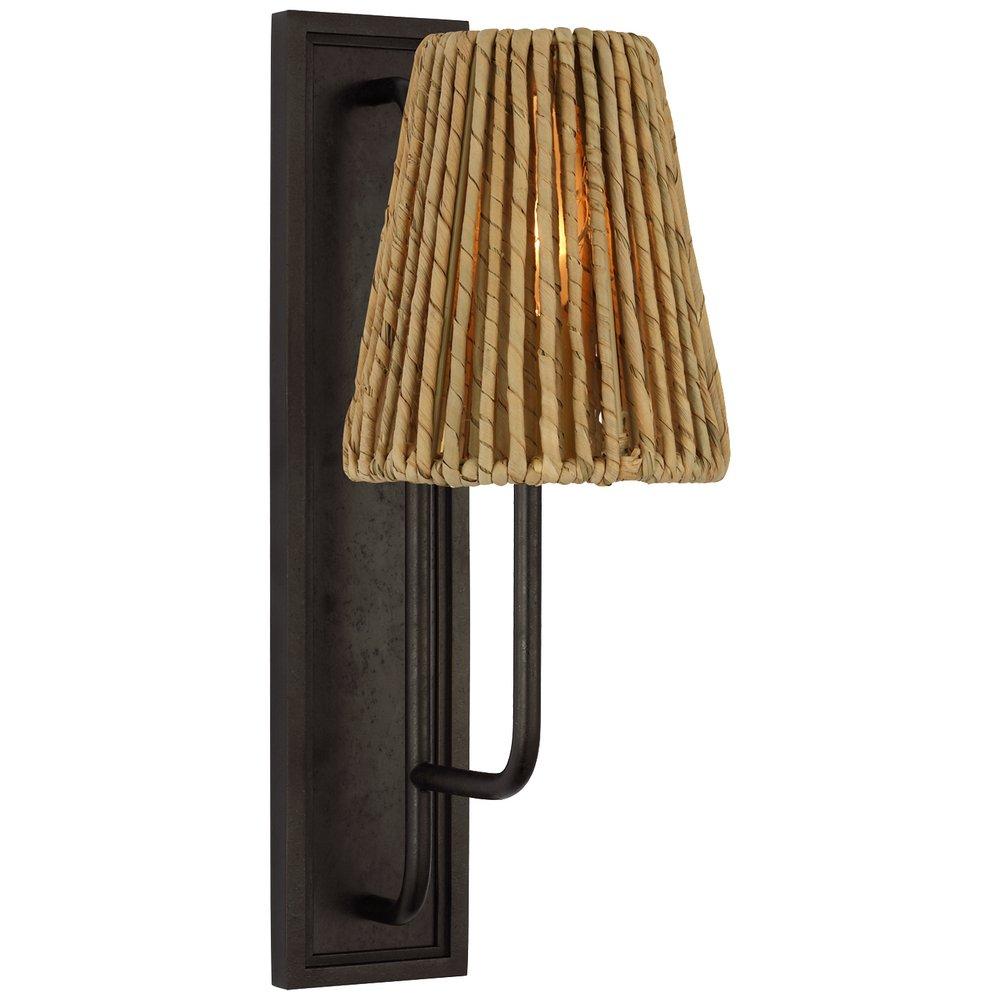6.5W 1-Light 14 in. Wall Sconce in Aged Iron 