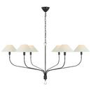 Visual Comfort & Co. Signature Bronze/Chocolate 42 x 23-1/2 in. 6.5W 6-Light 1-Tier Transitional Chandelier 