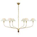 Visual Comfort & Co. Signature Hand Rubbed Antique Brass/Saddle 42 x 23-1/2 in. 6.5W 6-Light 1-Tier Transitional Chandelier 