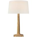 STRIE FLUTED COLUMN TABLE LAMP IN GILDED IRON WITH LINEN SHADE