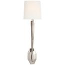 RUHLMANN SINGLE SCONCE IN POLISHED NICKEL WITH LINEN SHADE