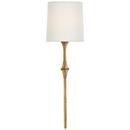 40W 1?Light 19in. Wall Sconce in Gilded Iron/Linen Shade