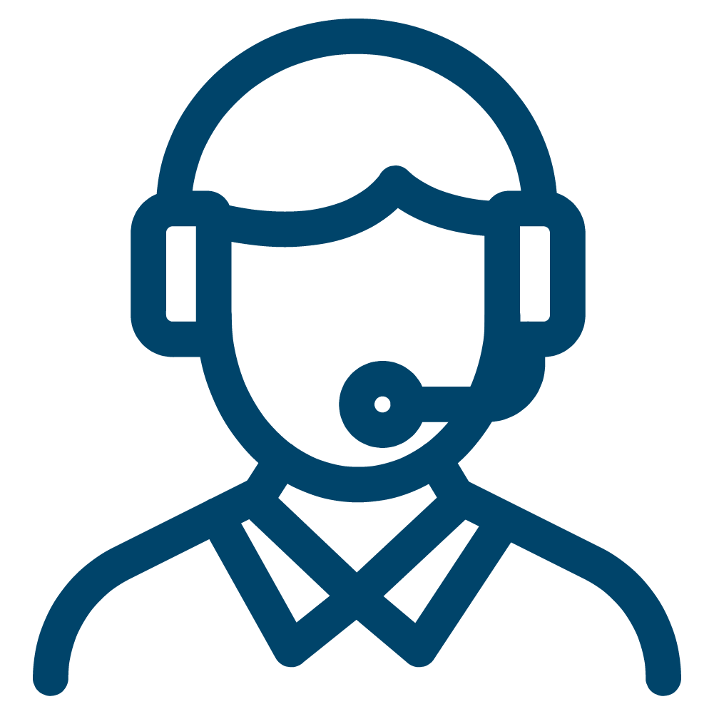 Graphic of a person wearing a headset.