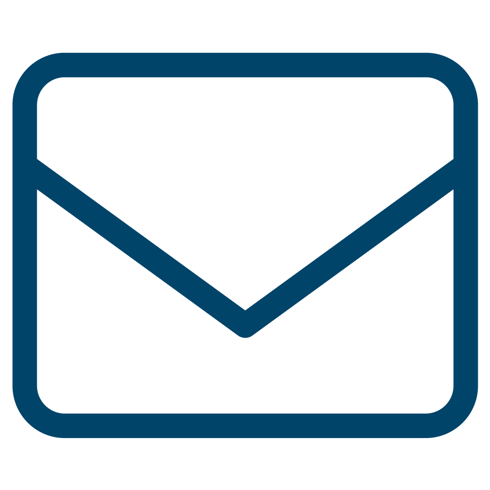 Icon of an envelope in blue