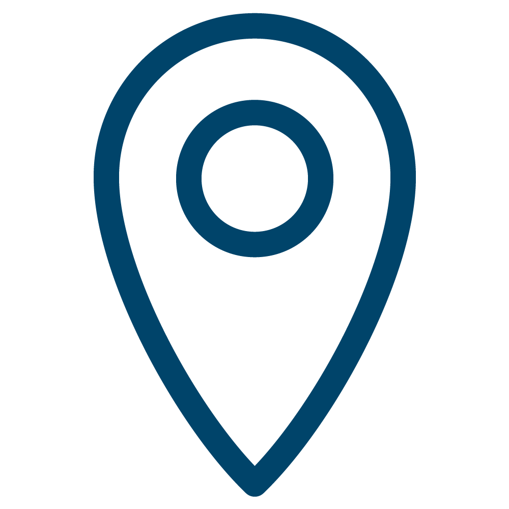 Icon of a map pin in blue