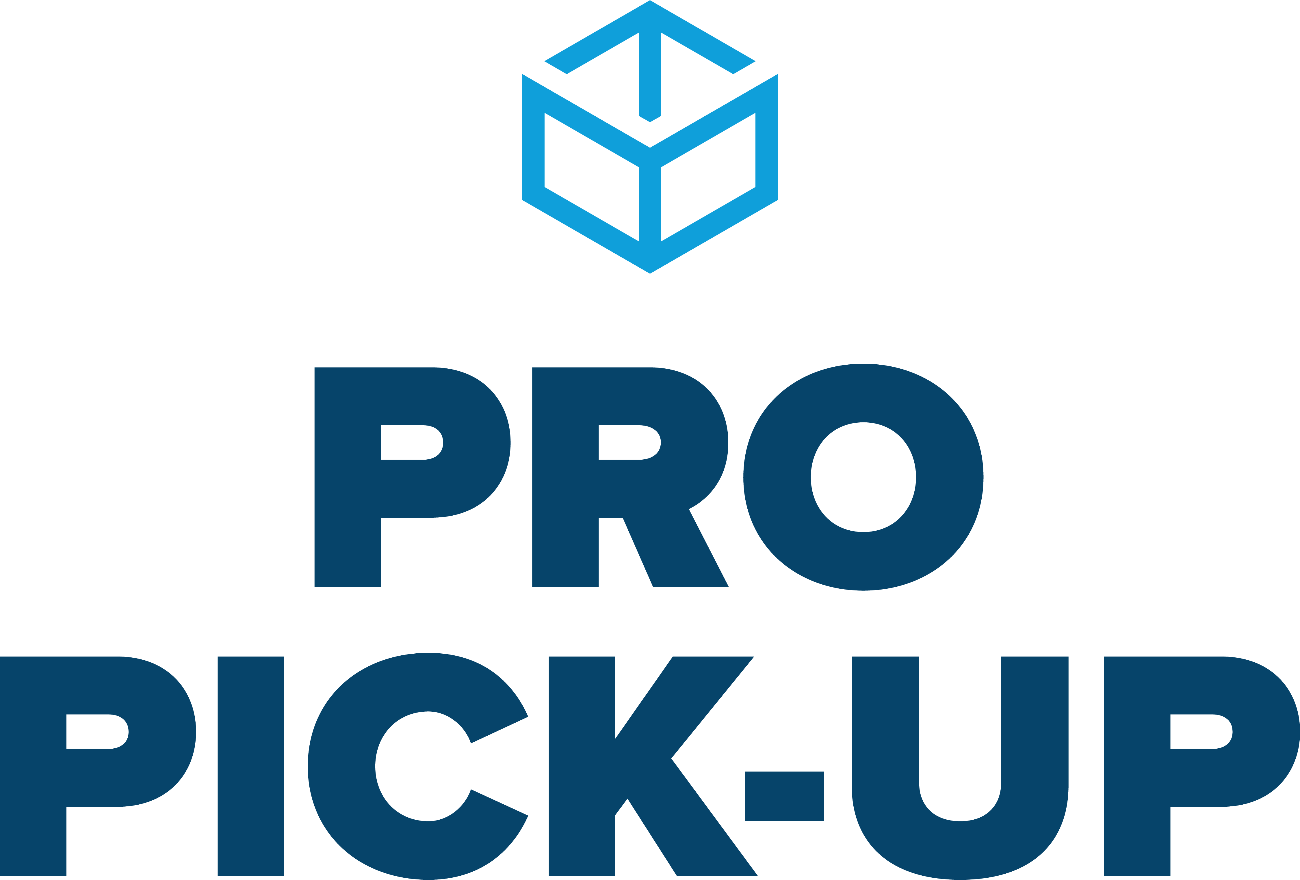 PRO PICK-UP logo in blue with a light blue box above it.