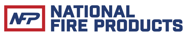 National Fire Products logo in blue text and a red box.