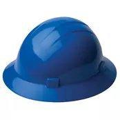 Silo image of blue hard hat. 