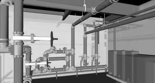 Illustration of a fire sprinkler system.