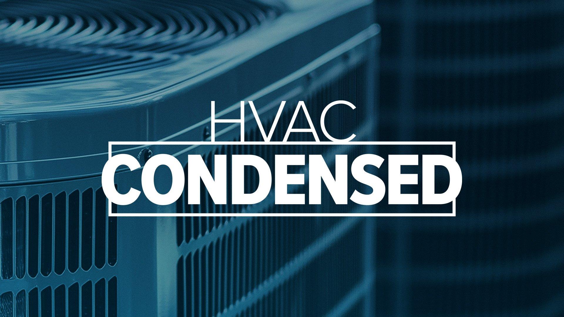 HVAC Condensed Podcast Logo with blue background