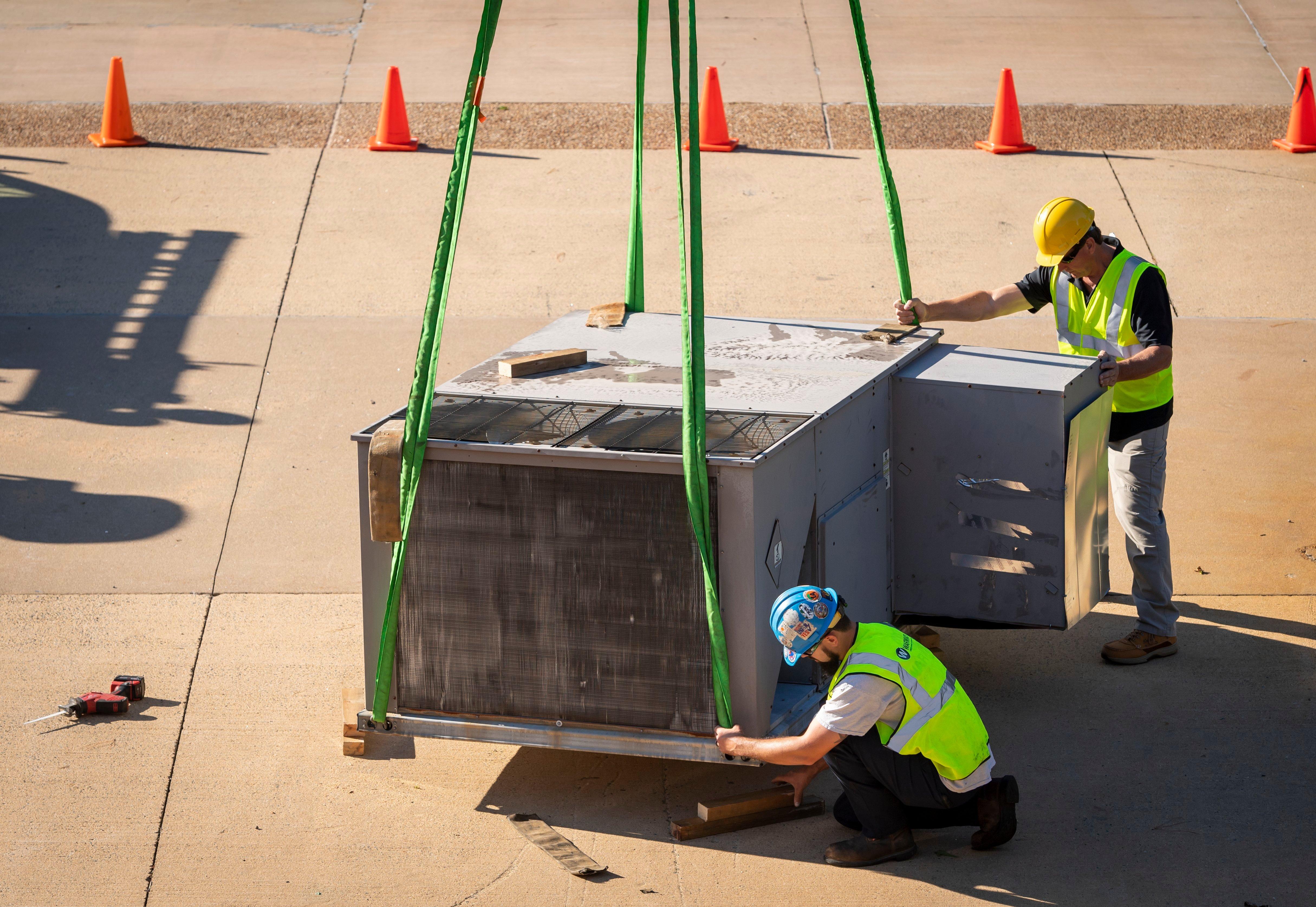 Image of Commercial Packaged Rooftop Unit Installation