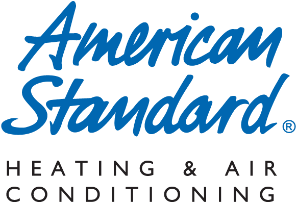American Standard Heating & Air Conditioning logo in blue cursive and black block letters.