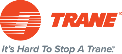 Trane logo in red orange.