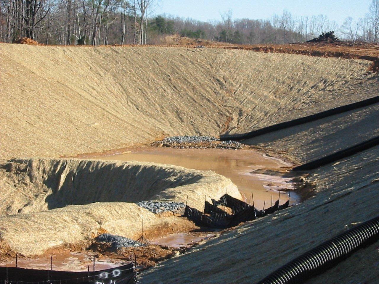 A retention pond is built.