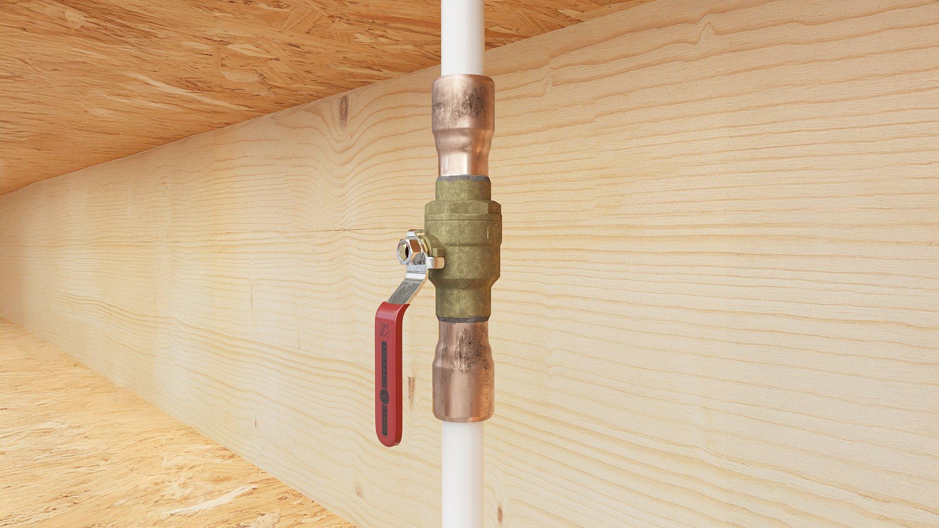 A close up of a Jones Stephens ball valve.
