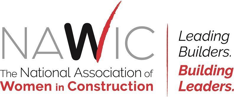 The National Association of Women in Construction logo, with Leading Builders, Building Leaders written on the right.