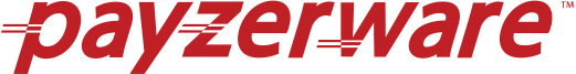 The Payzerware logo written in lowercase red letters, with two lines to indicate coming from the P, Z and W.