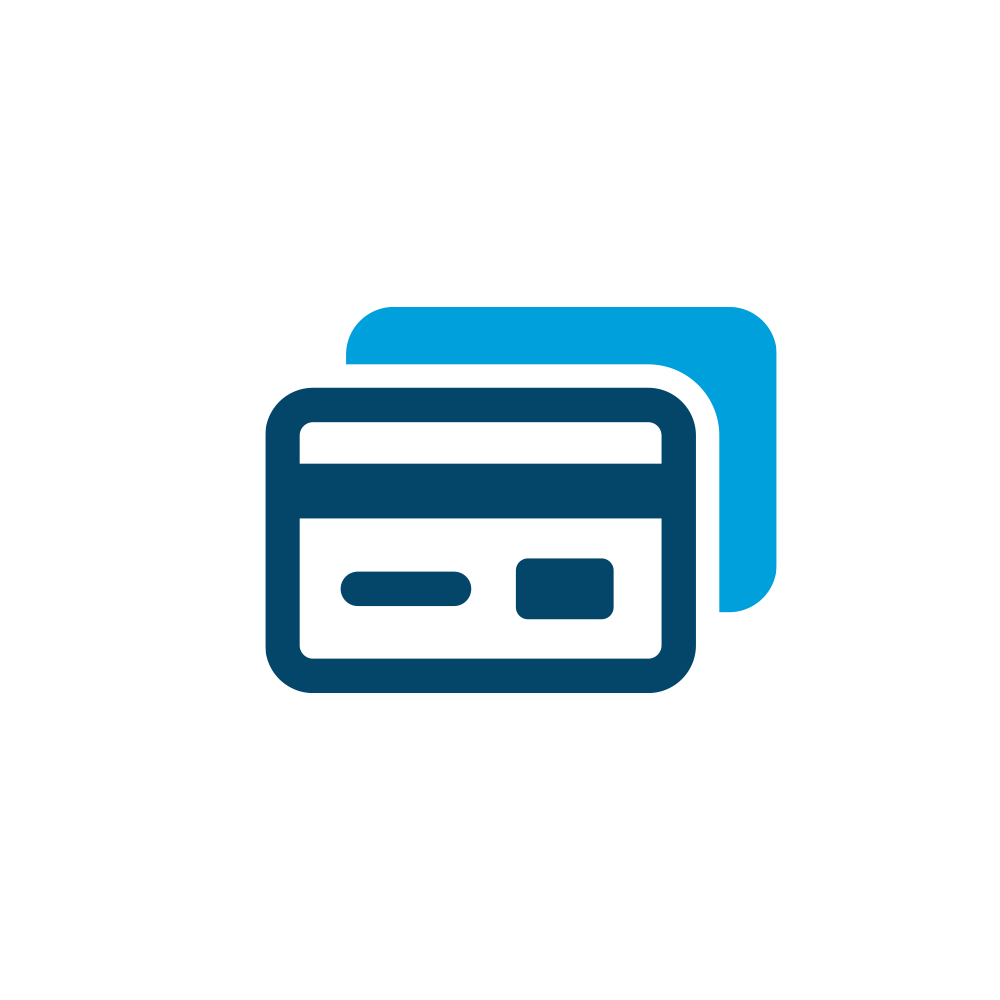 business credit icon with blue