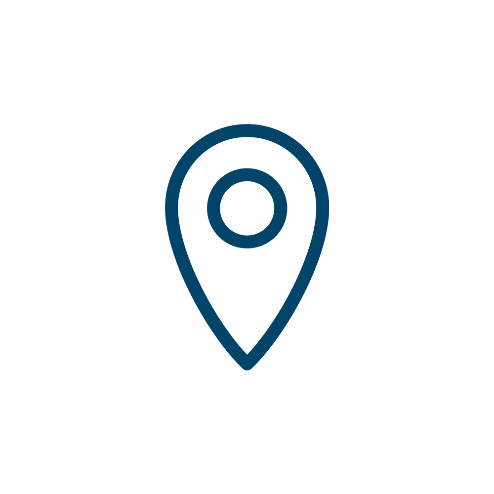 Icon of a map pin in blue.