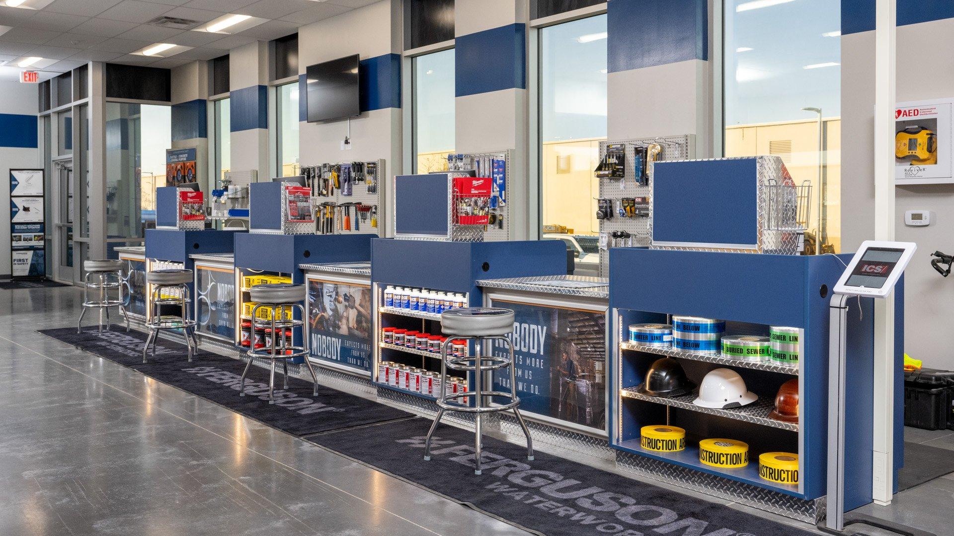 Inside of Ferguson supply locations for private water customers. 