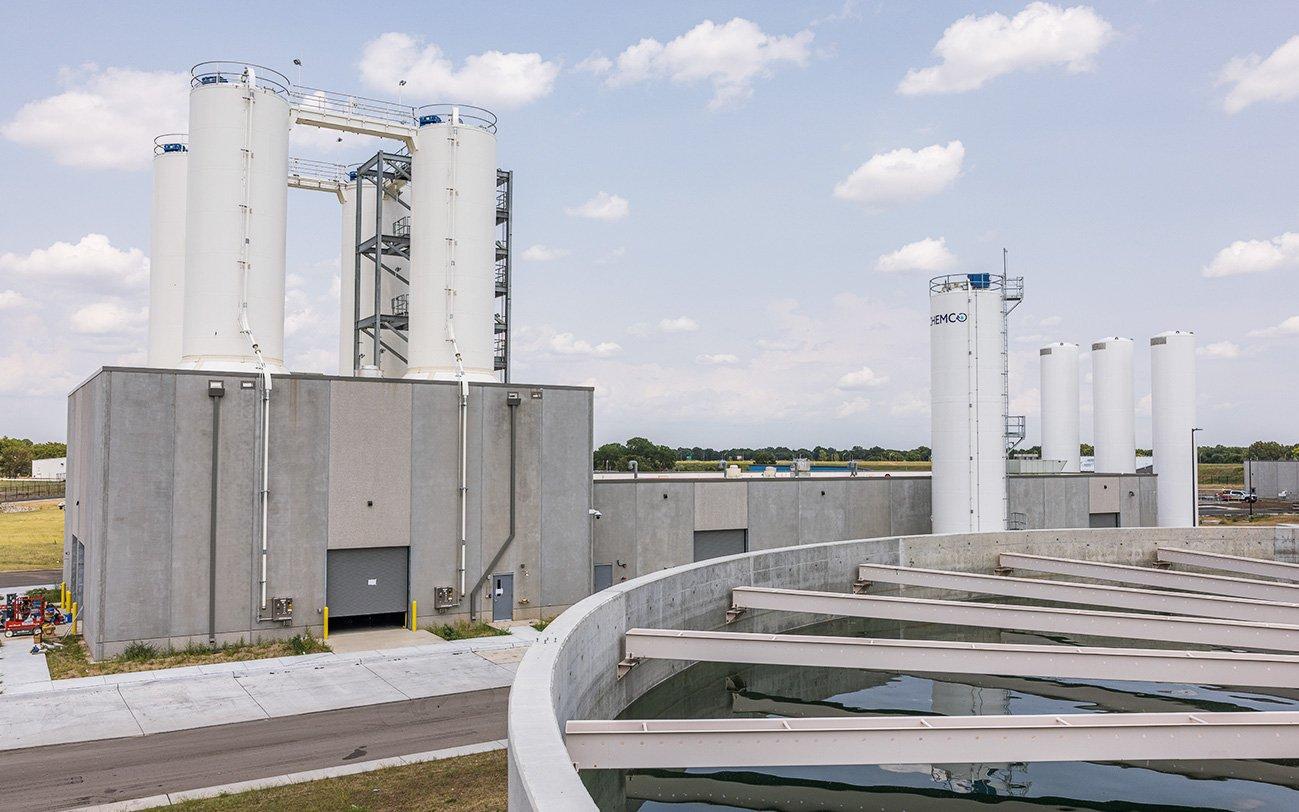 Exterior photo of private water treatment facility. 