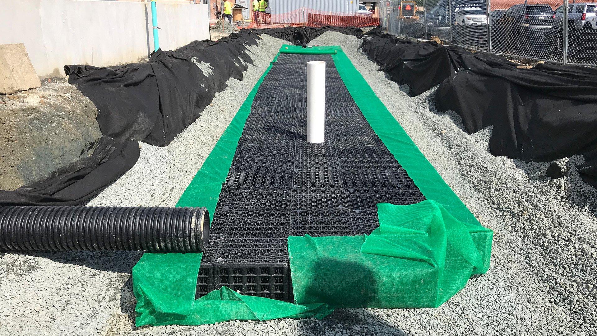 Installed R-tank Stormwater product on jobsite. 