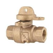 A brass ball curb valve.